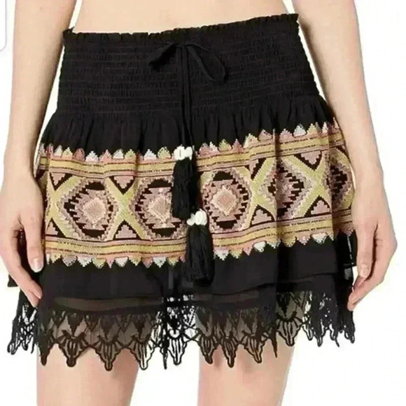 Ramy Brook Women's Lotus Embroidered Mini Skirt Coverup Size Small - Picture 3 of 15